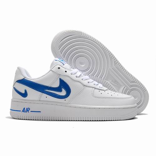 Cheap Nike Air Force 1 White Blue Shoes Men and Women-68 - Click Image to Close